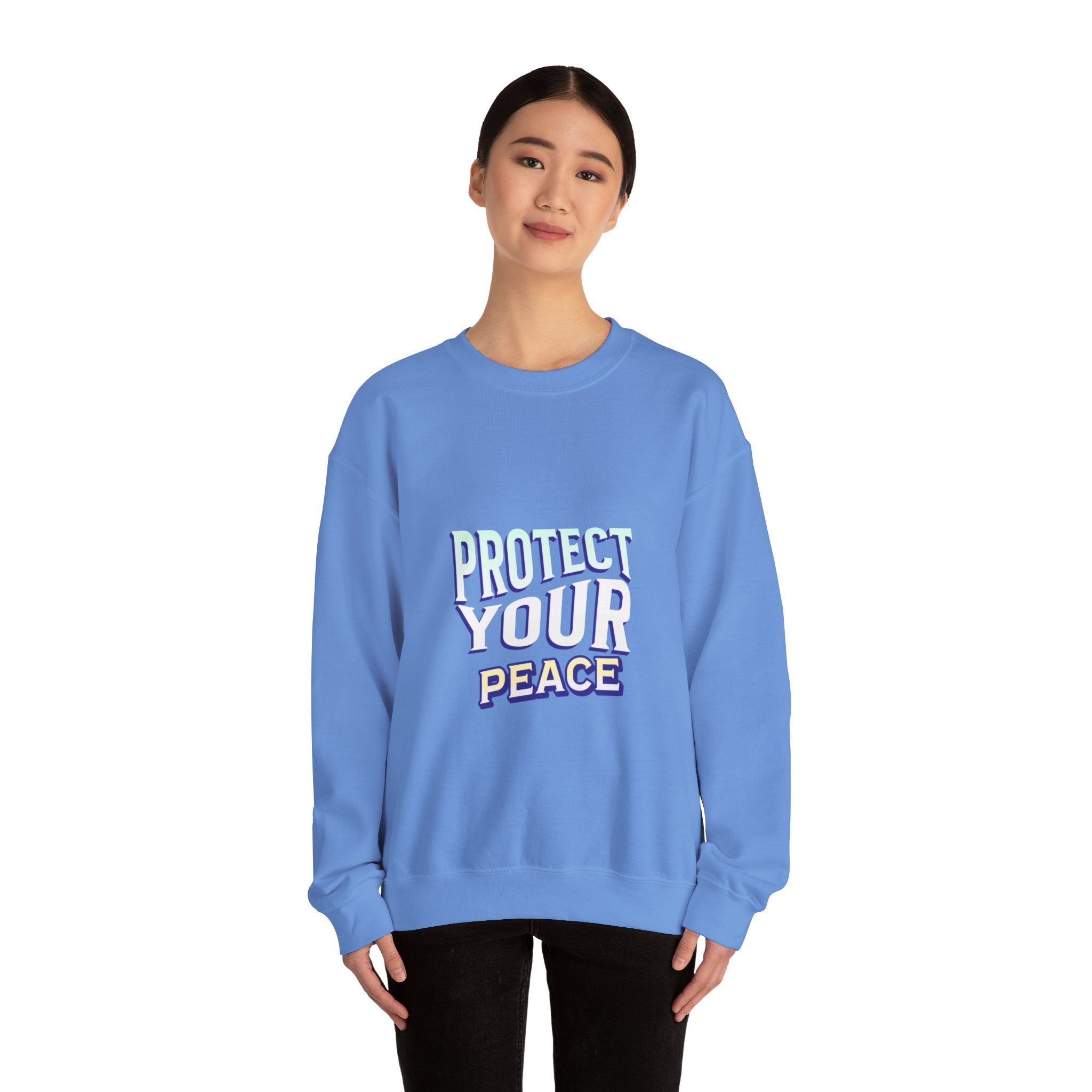 Protect Your Peace Crewneck Sweatshirt | Unisex Cozy Apparel for Mindfulness & Comfort | Ideal Gift for Self-Care Enthusiasts