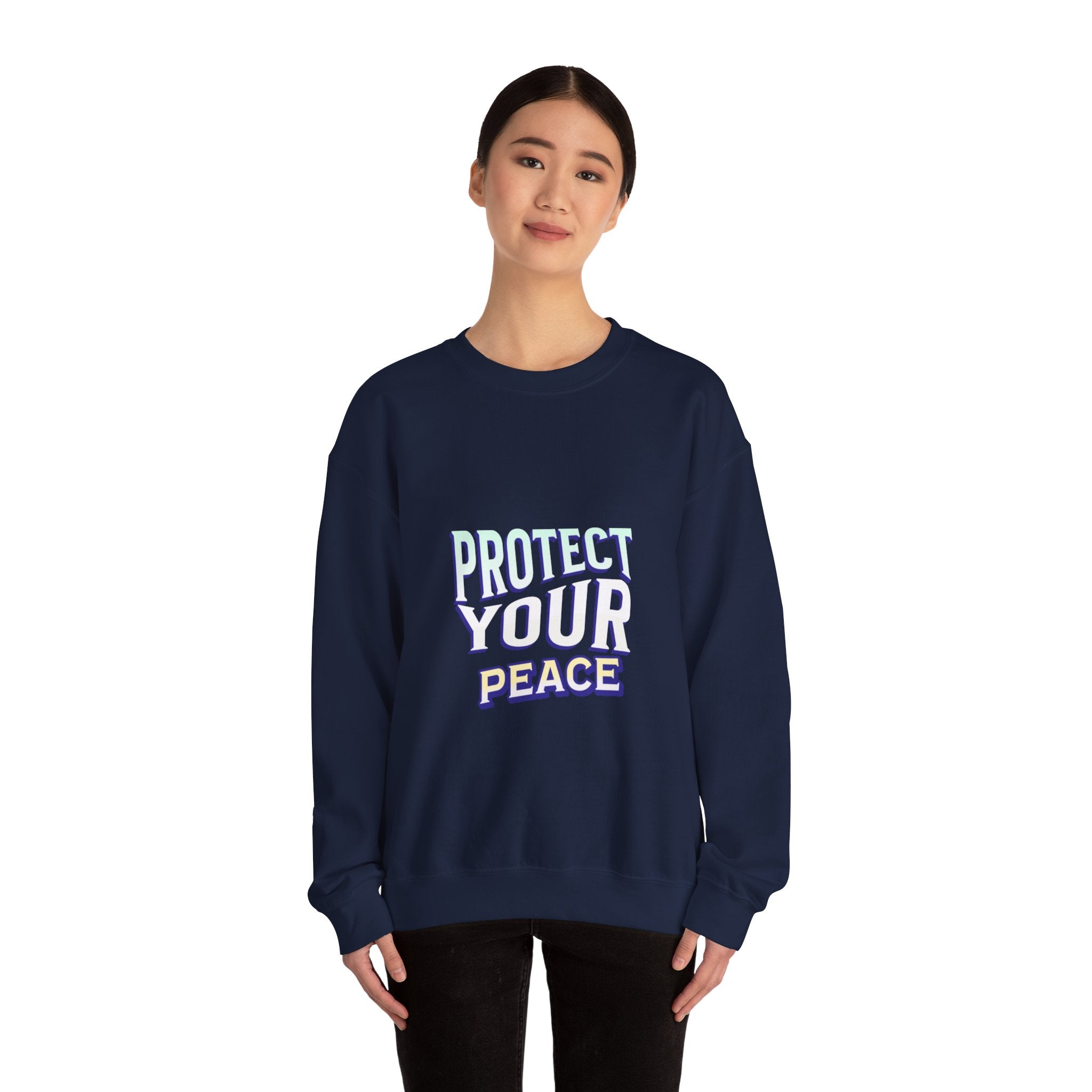 Protect Your Peace Crewneck Sweatshirt | Unisex Cozy Apparel for Mindfulness & Comfort | Ideal Gift for Self-Care Enthusiasts