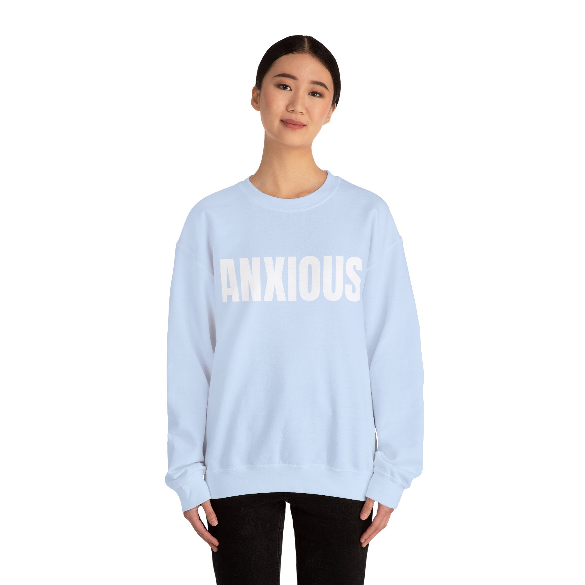 Anxious Crewneck Sweatshirt - Unisex Heavy Blend | Comfortable & Stylish Apparel